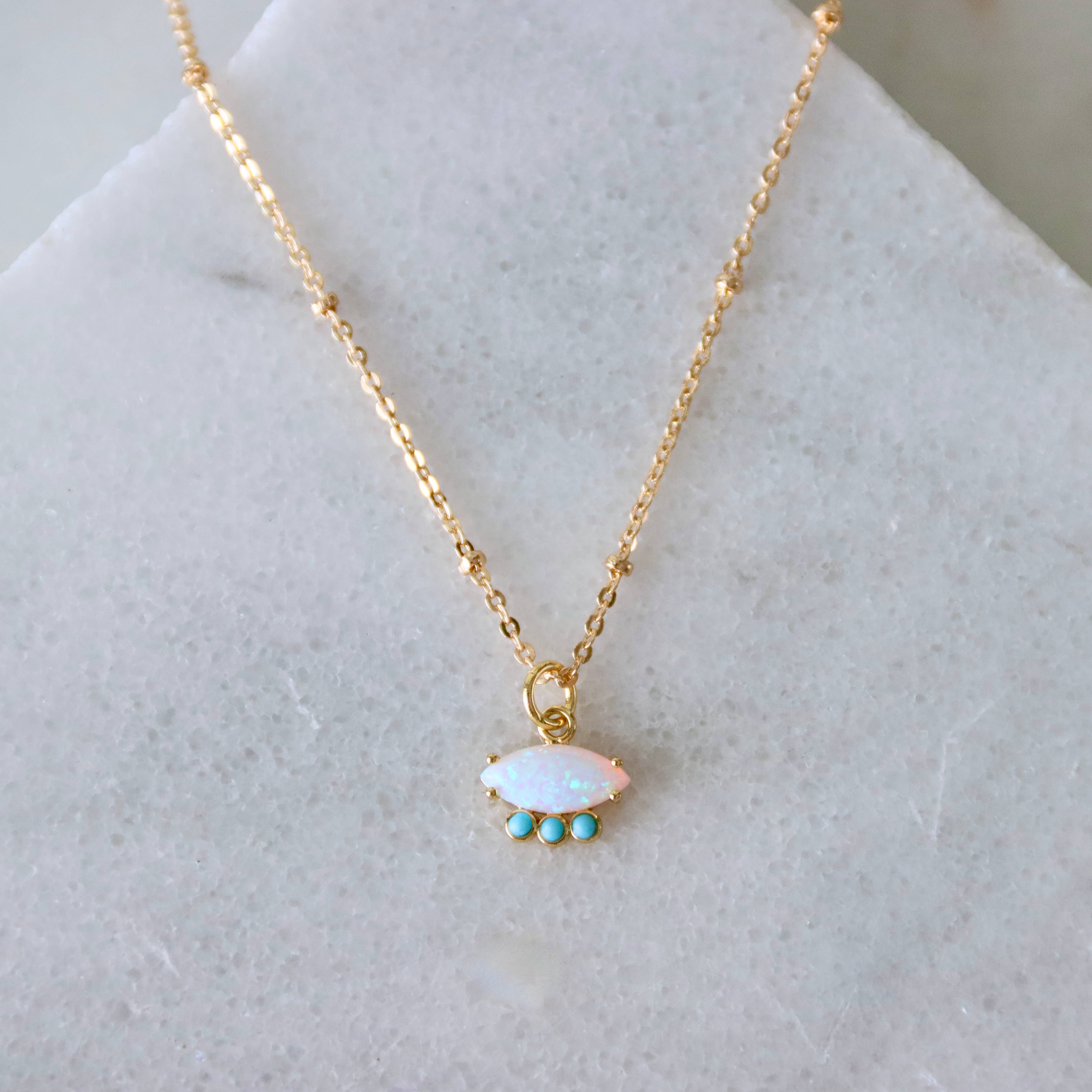 Opal and Turquoise Necklace - Gather Goods Co.