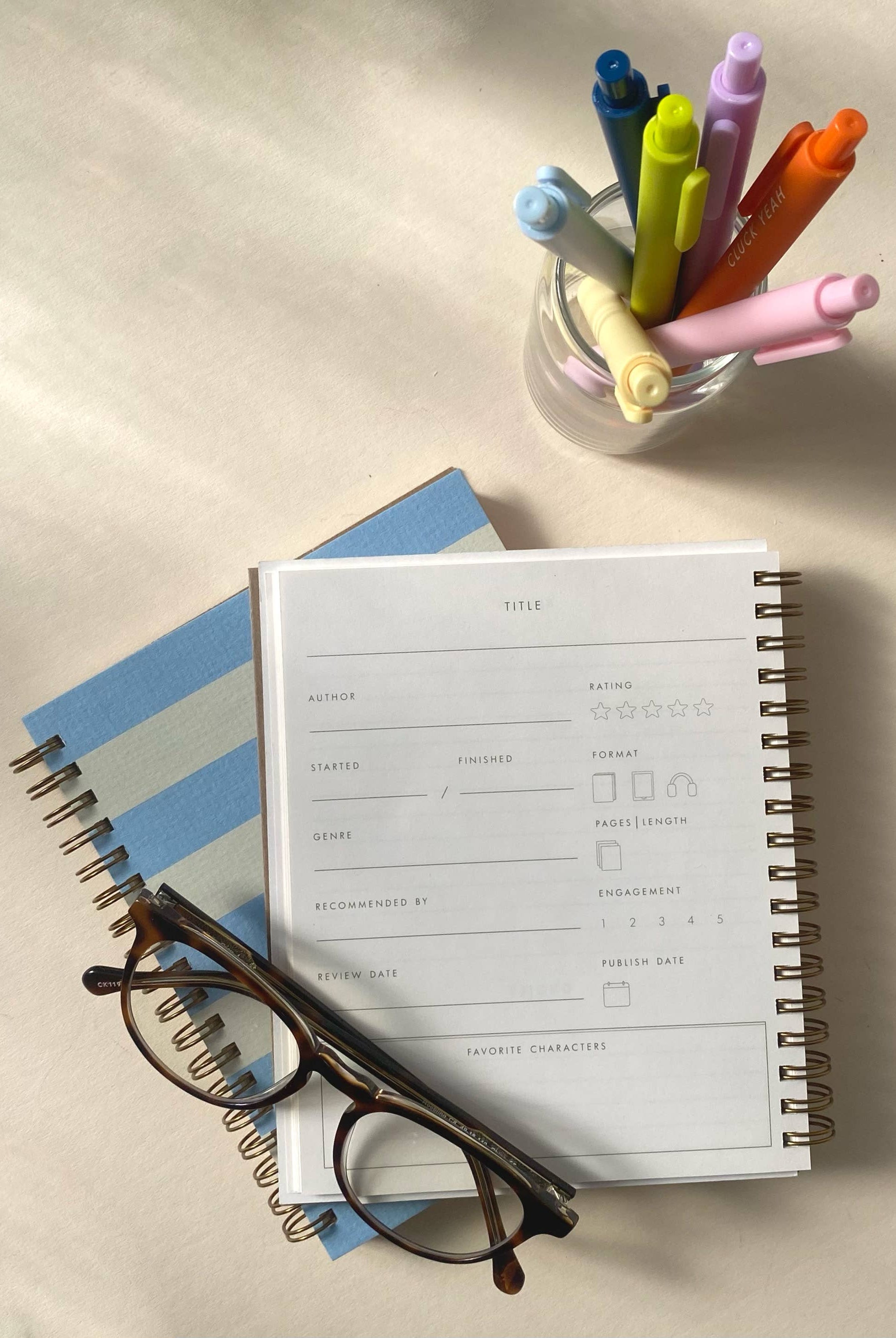 Striped Book Log Reading Journal - Gather Goods Co.