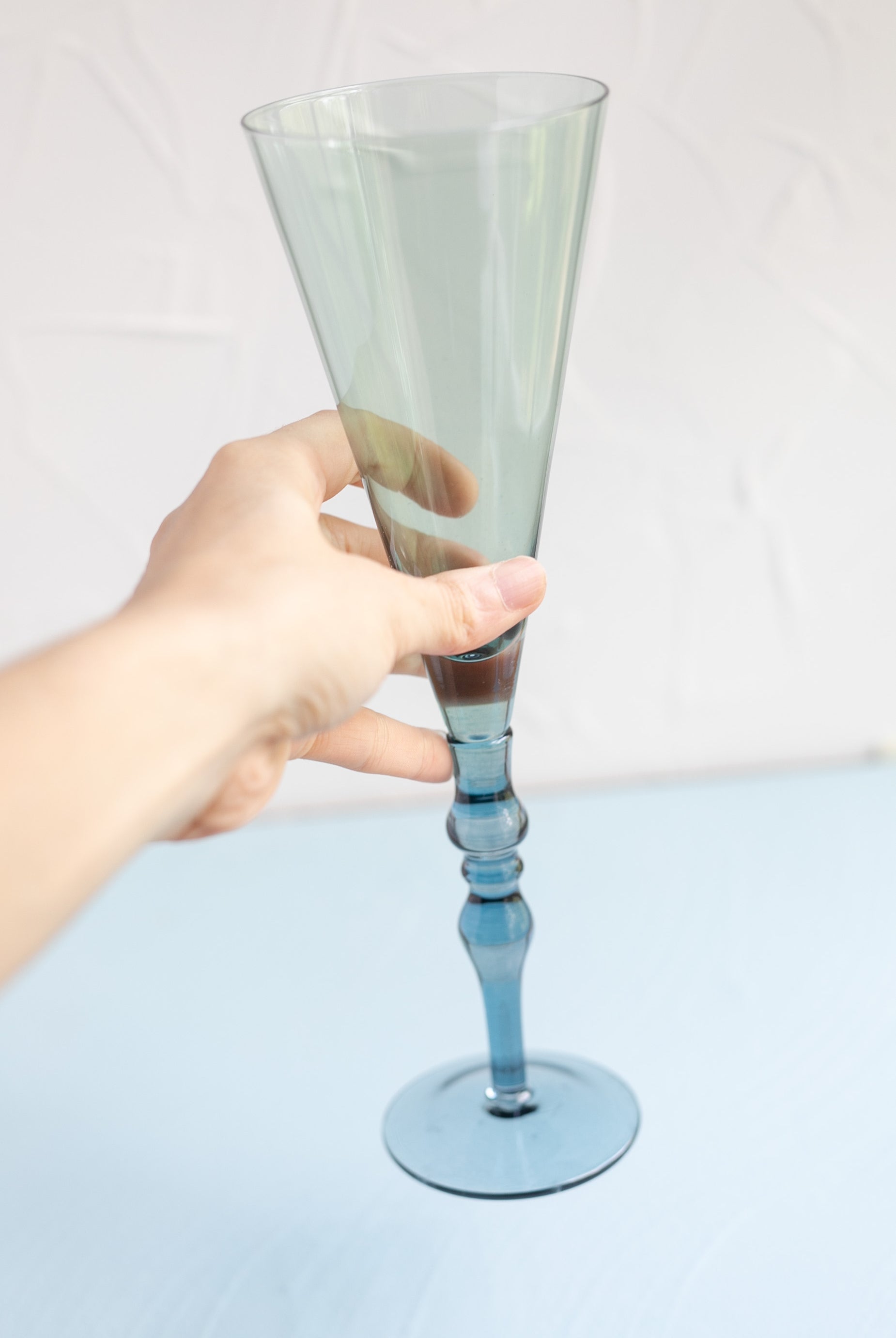 Green & Blue Glass Flute, 10oz - Gather Goods Co.