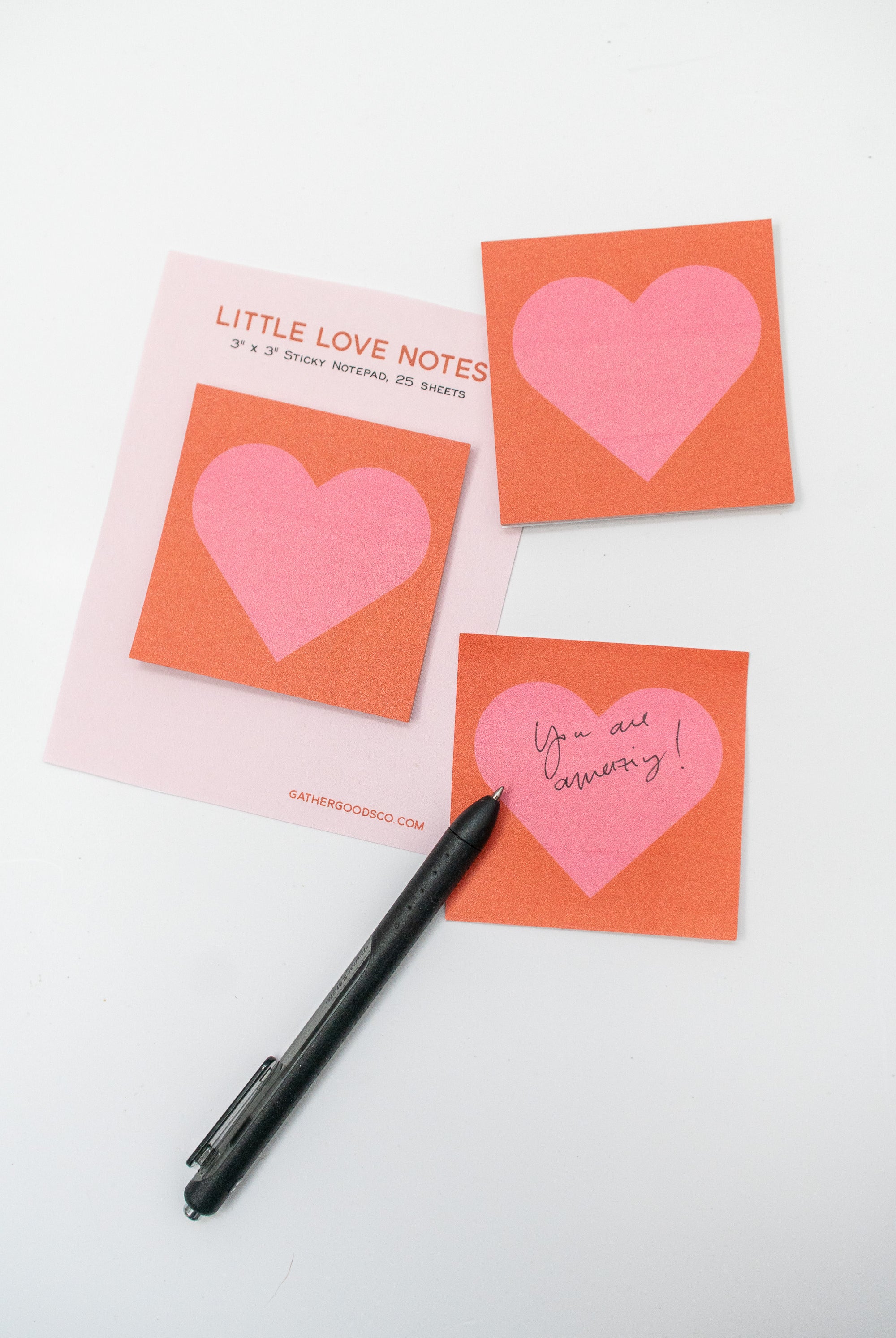 Heart Shaped Sticky Note Pad, Little Love Notes, for Valentine's or Year Round - Gather Goods Co.
