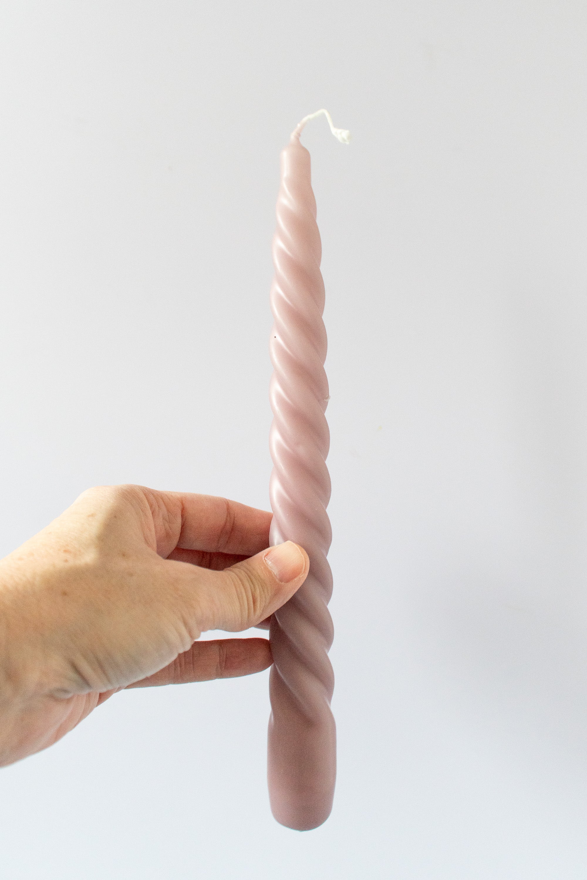 Pink Spiral Taper Candlestick - Gather Goods Co.