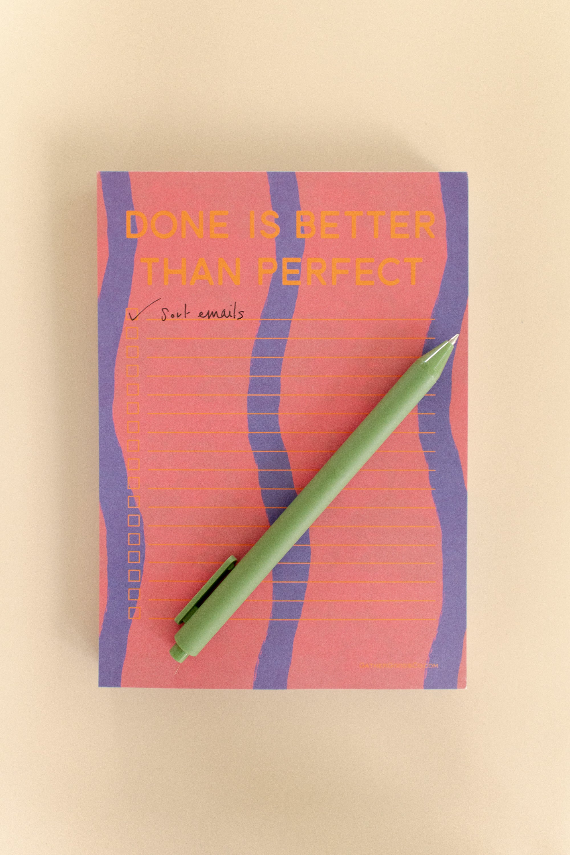 To Do List Notepad, Done Is Better Than Perfect - Gather Goods Co.