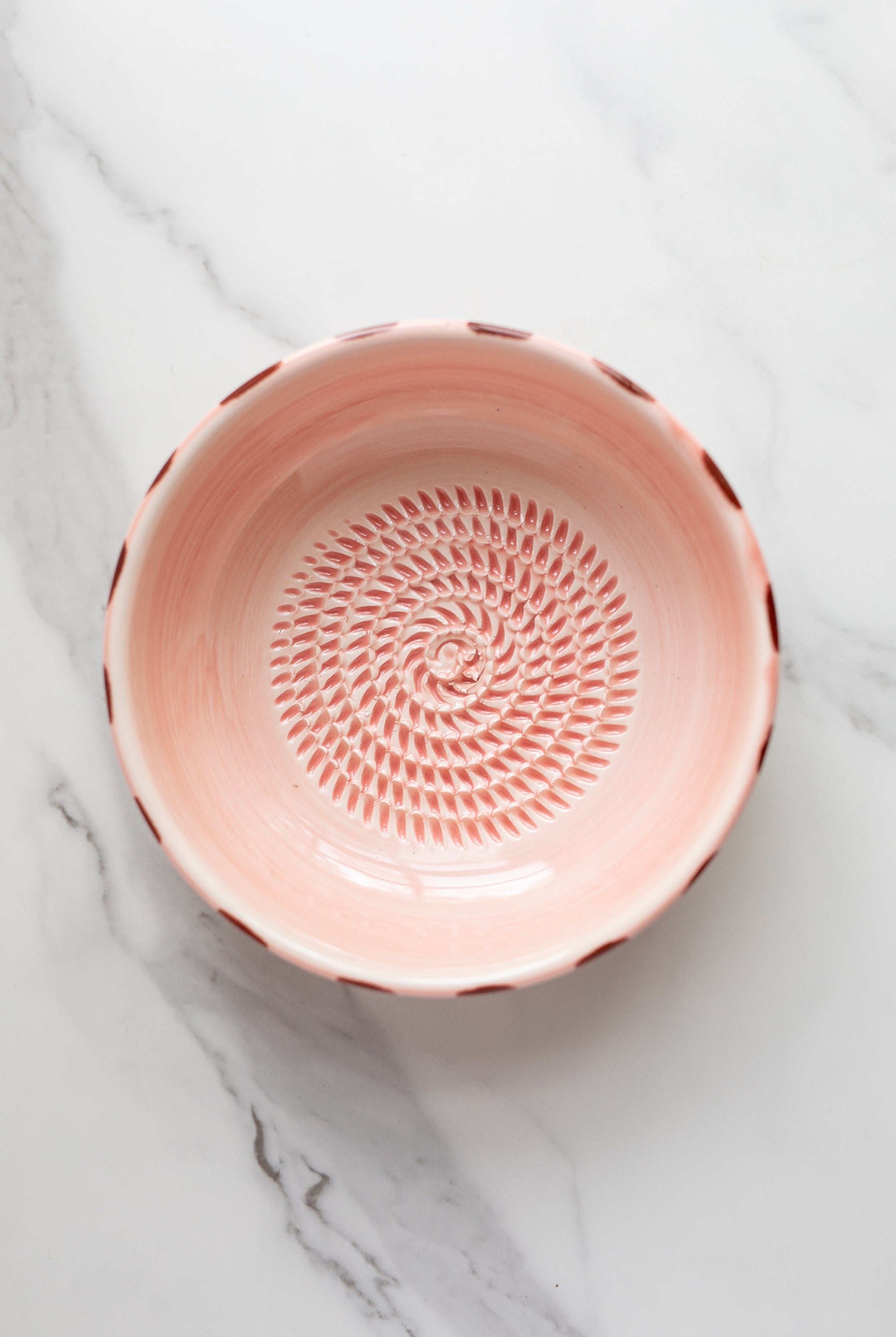 Pink and Brown Striped Grater Bowl - Gather Goods Co.