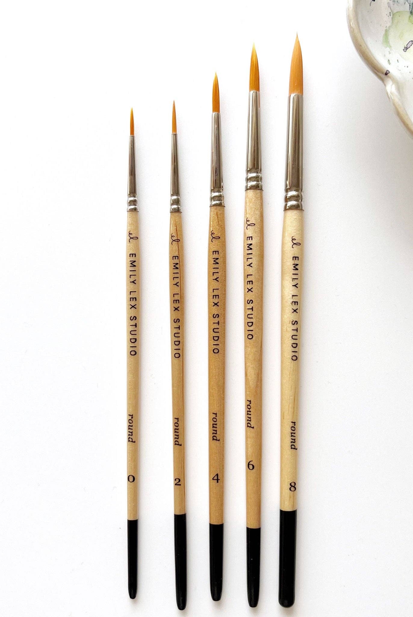 Wooden Watercolor Brushes Set in Various Sizes for Painting