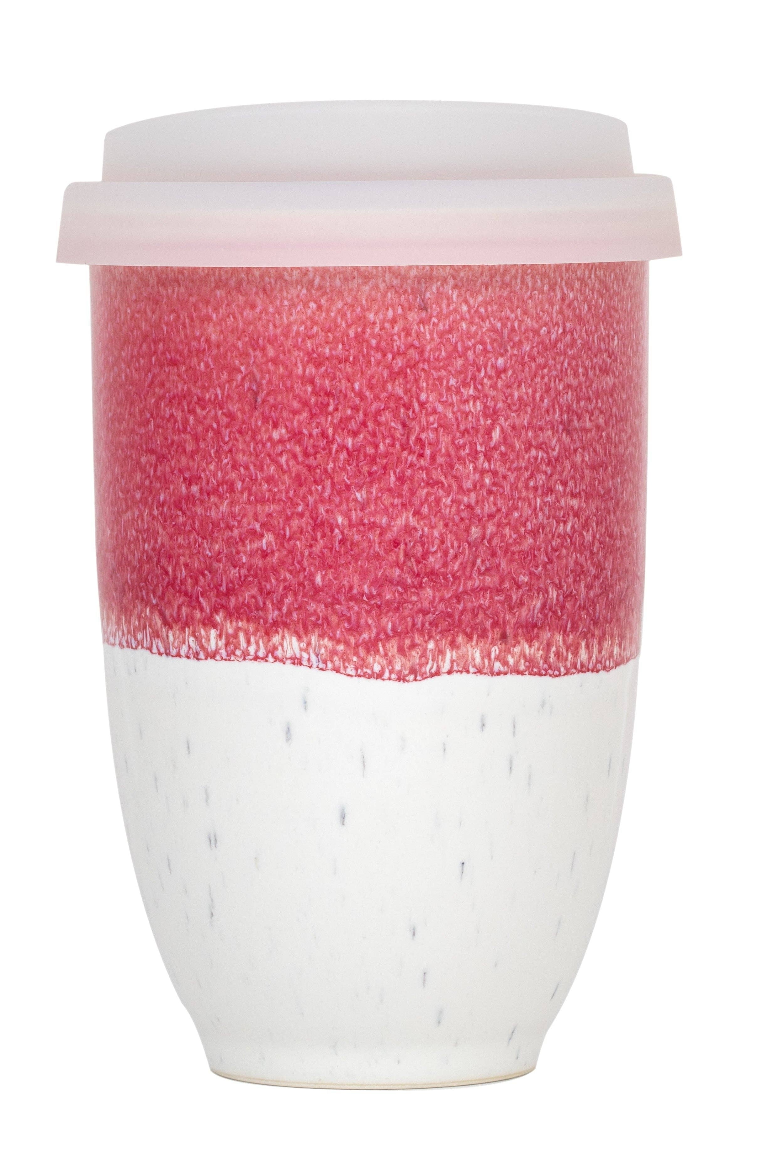 Bright Pink Ceramic Travel Mug, 12oz - Gather Goods Co.