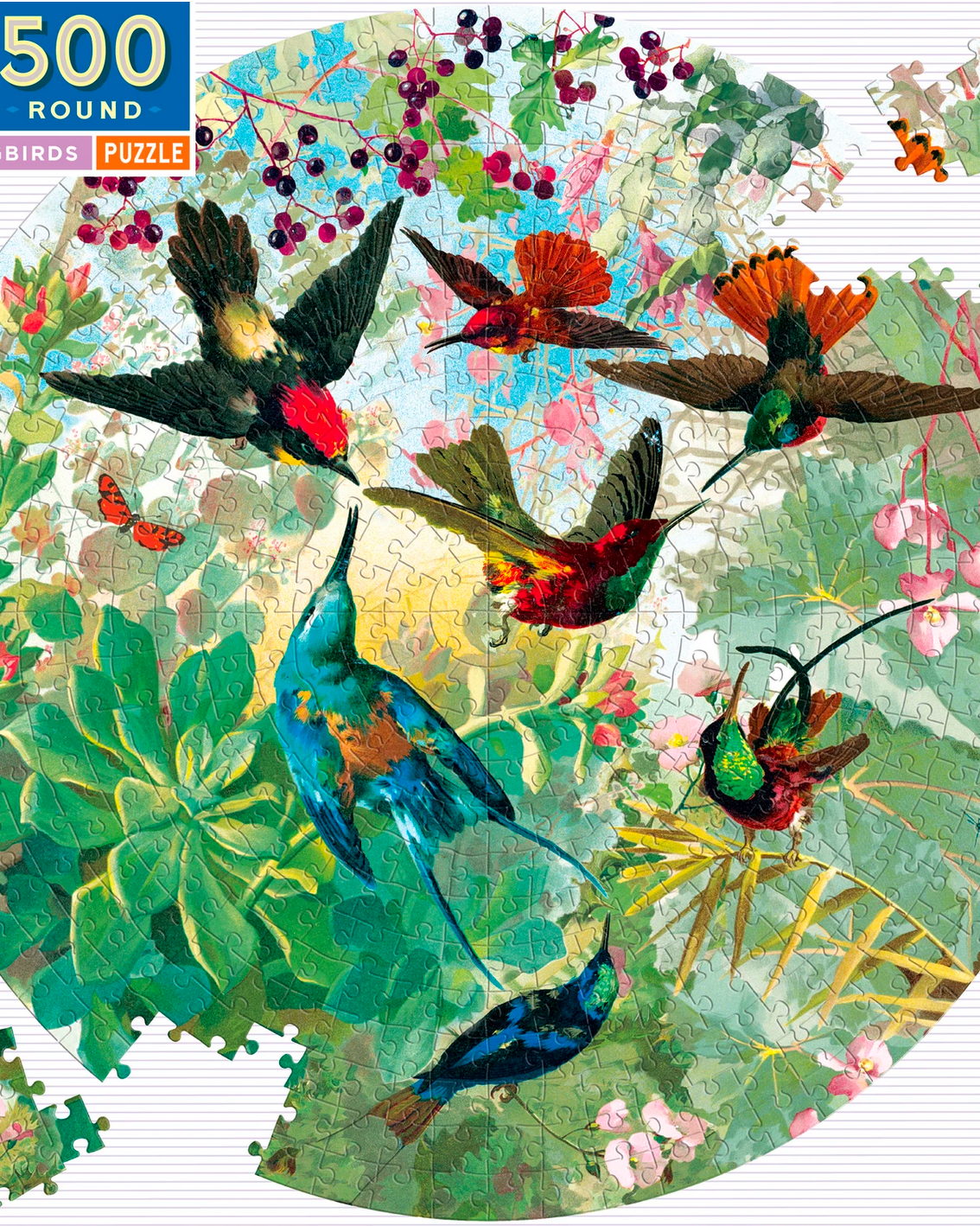 Round Hummingbird, 500 Piece Puzzle - Gather Goods Co - Raleigh, NC