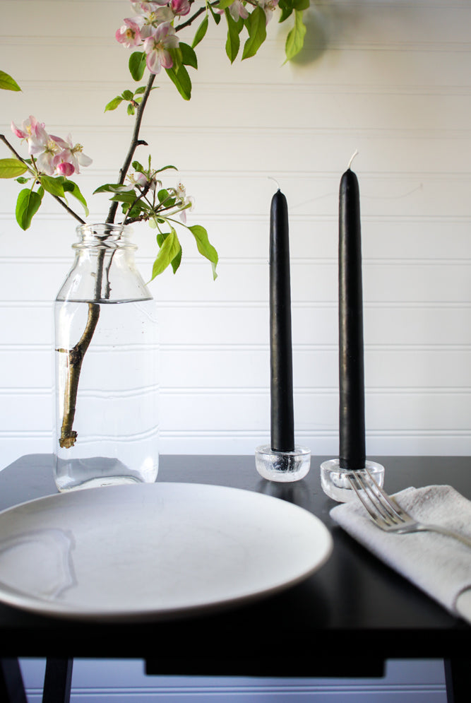 10" Black Taper Candle, Set of 2, Unscented - Gather Goods Co - Raleigh, NC