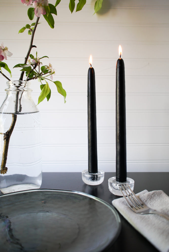 10" Black Taper Candle, Set of 2, Unscented - Gather Goods Co - Raleigh, NC