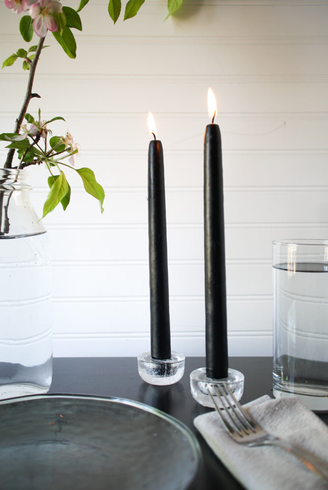 10" Black Taper Candle, Set of 2, Unscented - Gather Goods Co - Raleigh, NC