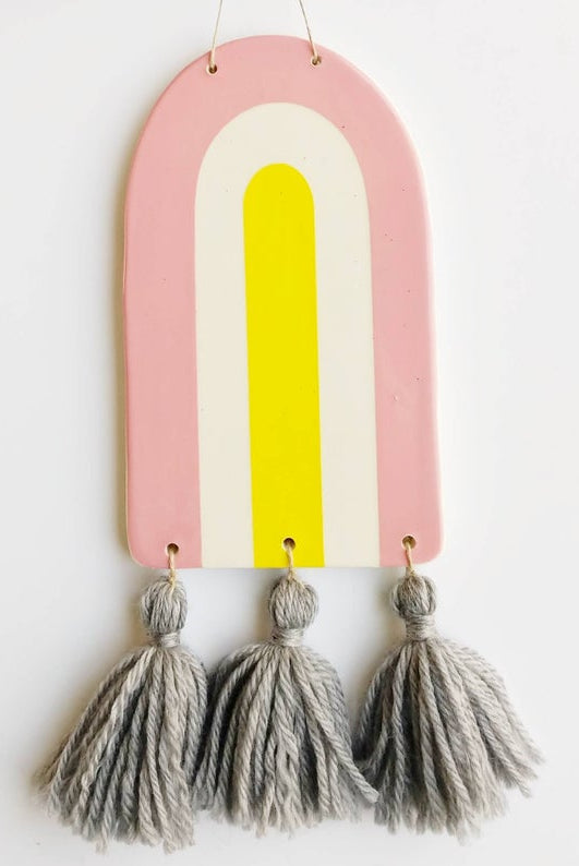 Ceramic Wall Art, Pink & Yellow - Gather Goods Co - Raleigh, NC