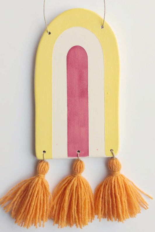 Ceramic Wall Art, Yellow & Pink - Gather Goods Co - Raleigh, NC