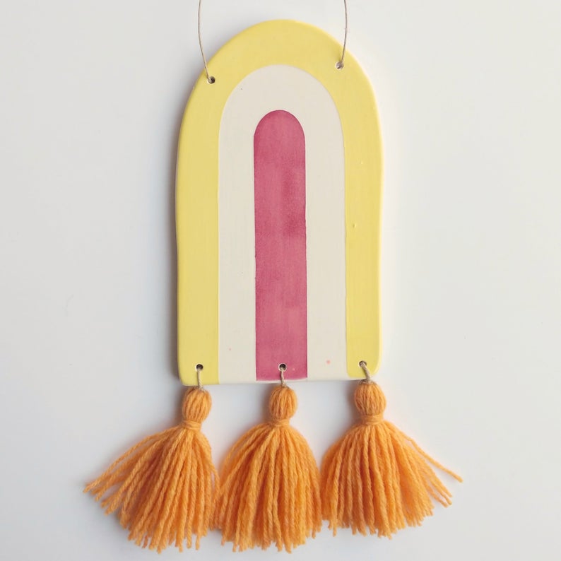 Ceramic Wall Art, Yellow & Pink - Gather Goods Co - Raleigh, NC