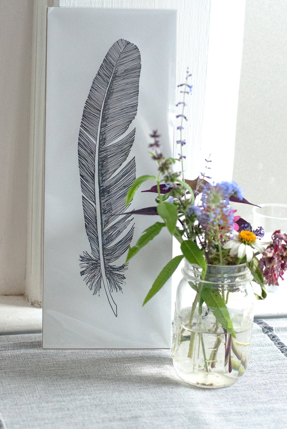 Feather Letterpress Art Prin - Gather Goods Co - Raleigh, NC