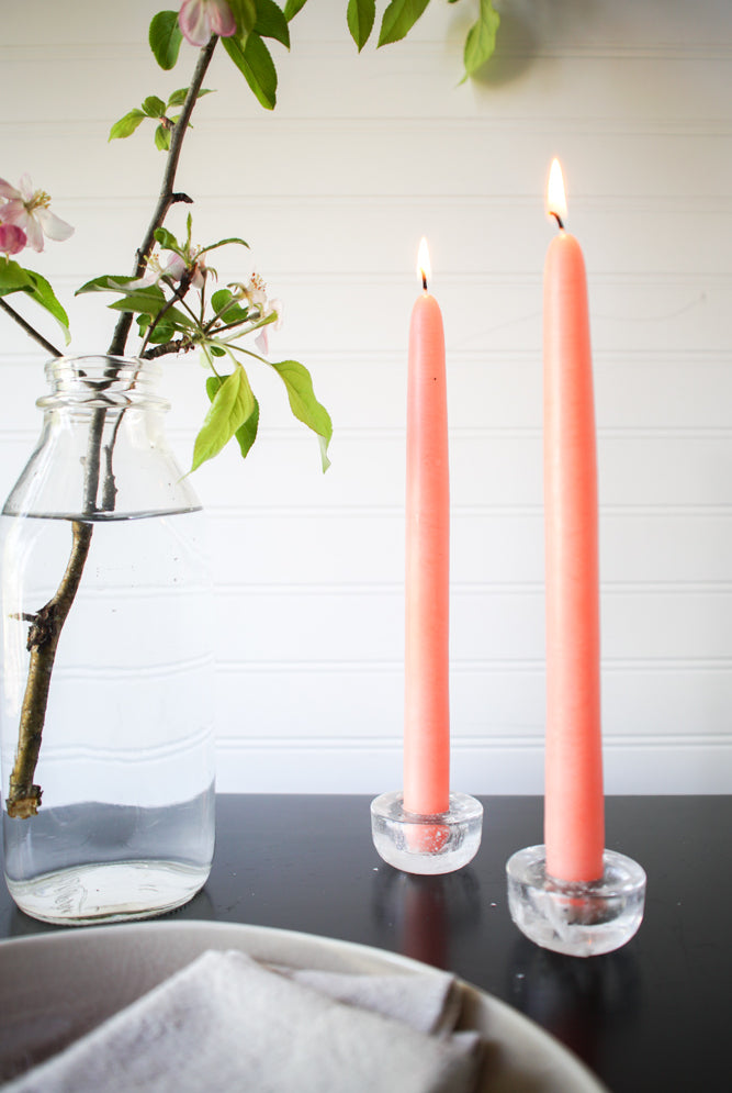 10" Pale Peach Candle, Set of 2, Unscented - Gather Goods Co - Raleigh, NC