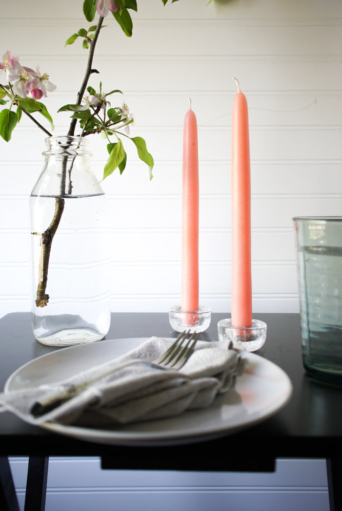 10" Pale Peach Candle, Set of 2, Unscented - Gather Goods Co - Raleigh, NC