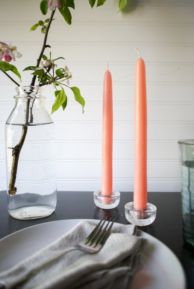 10" Pale Peach Candle, Set of 2, Unscented - Gather Goods Co - Raleigh, NC