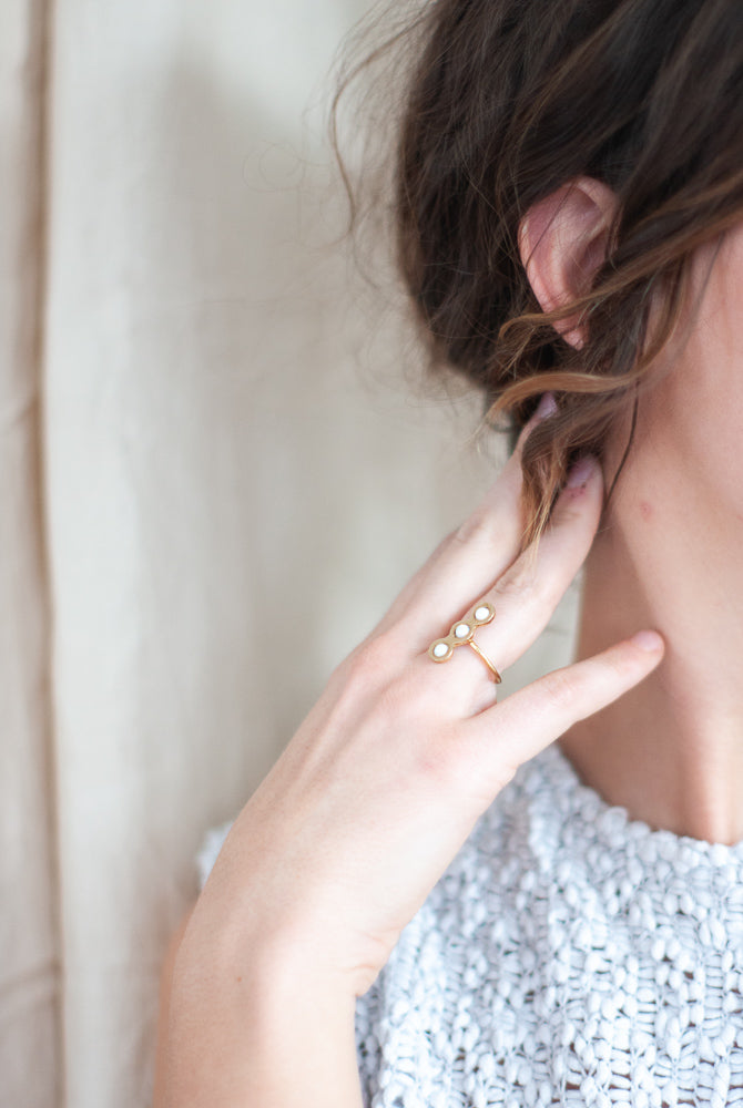 Three Opals Ring - Gather Goods Co - Raleigh, NC