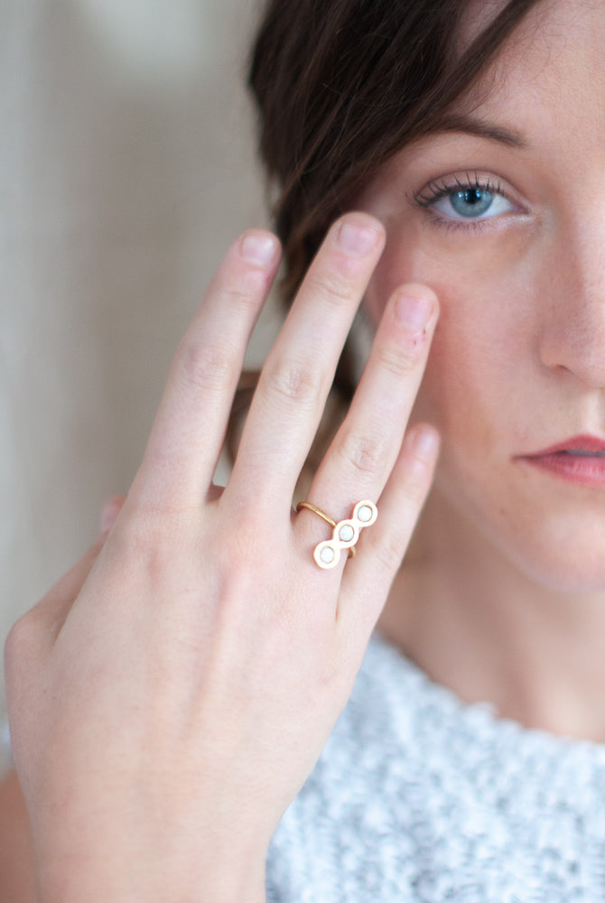 Three Opals Ring - Gather Goods Co - Raleigh, NC