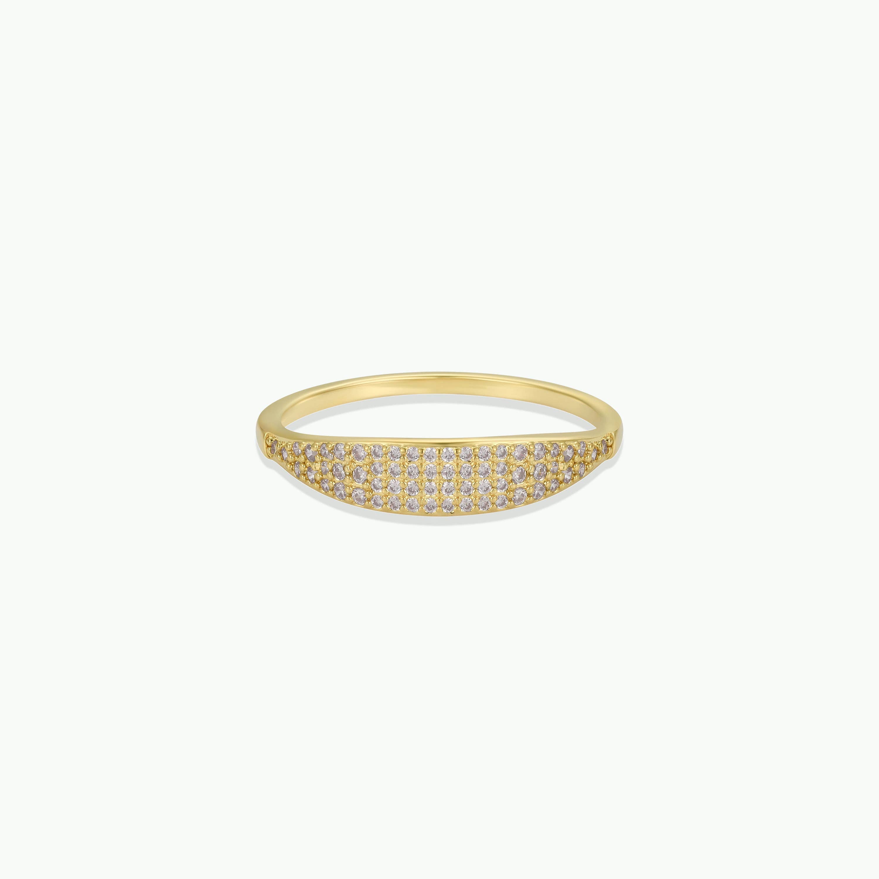Gold Rings - Tapered Pave - Champagne CZ - Gather Goods Co.
