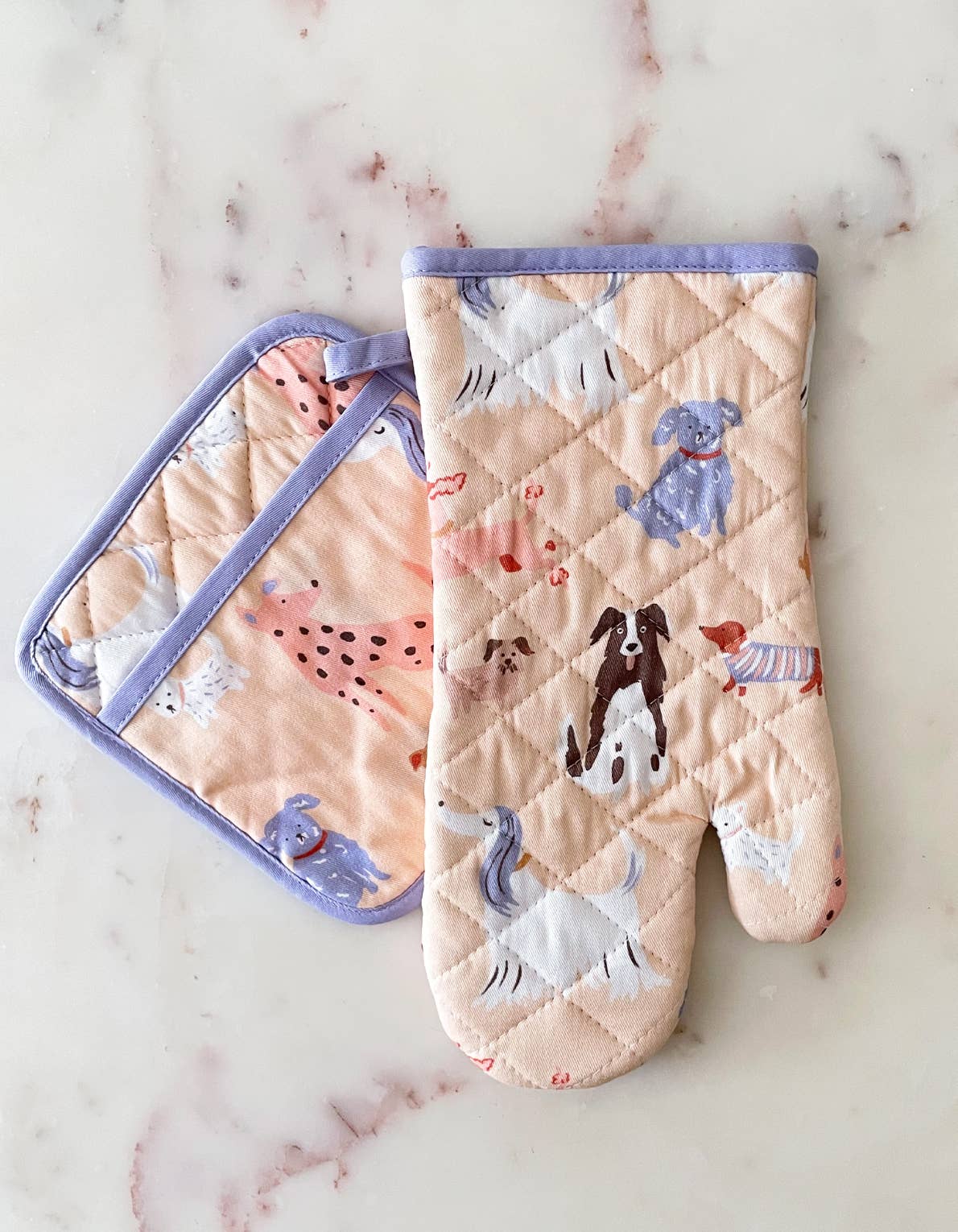Cotton Oven Mitt + Pot Holder Set | Dogs - Gather Goods Co.