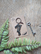 Lucky Rabbit Foot Keychain, Metal enamel keychain, Purse Charm - Gather Goods Co.