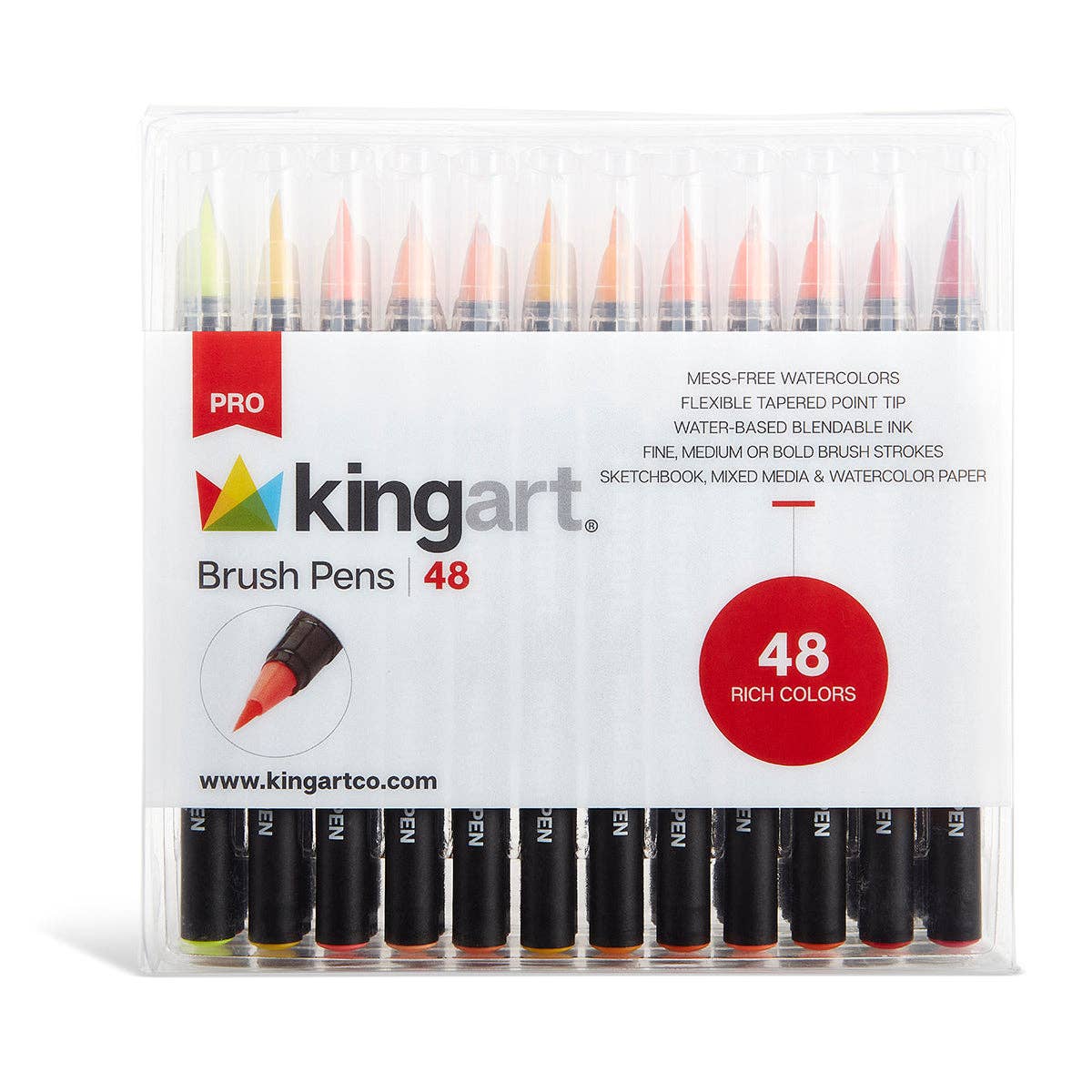 Real Watercolor Brush Pens 48 Colors - Gather Goods Co.