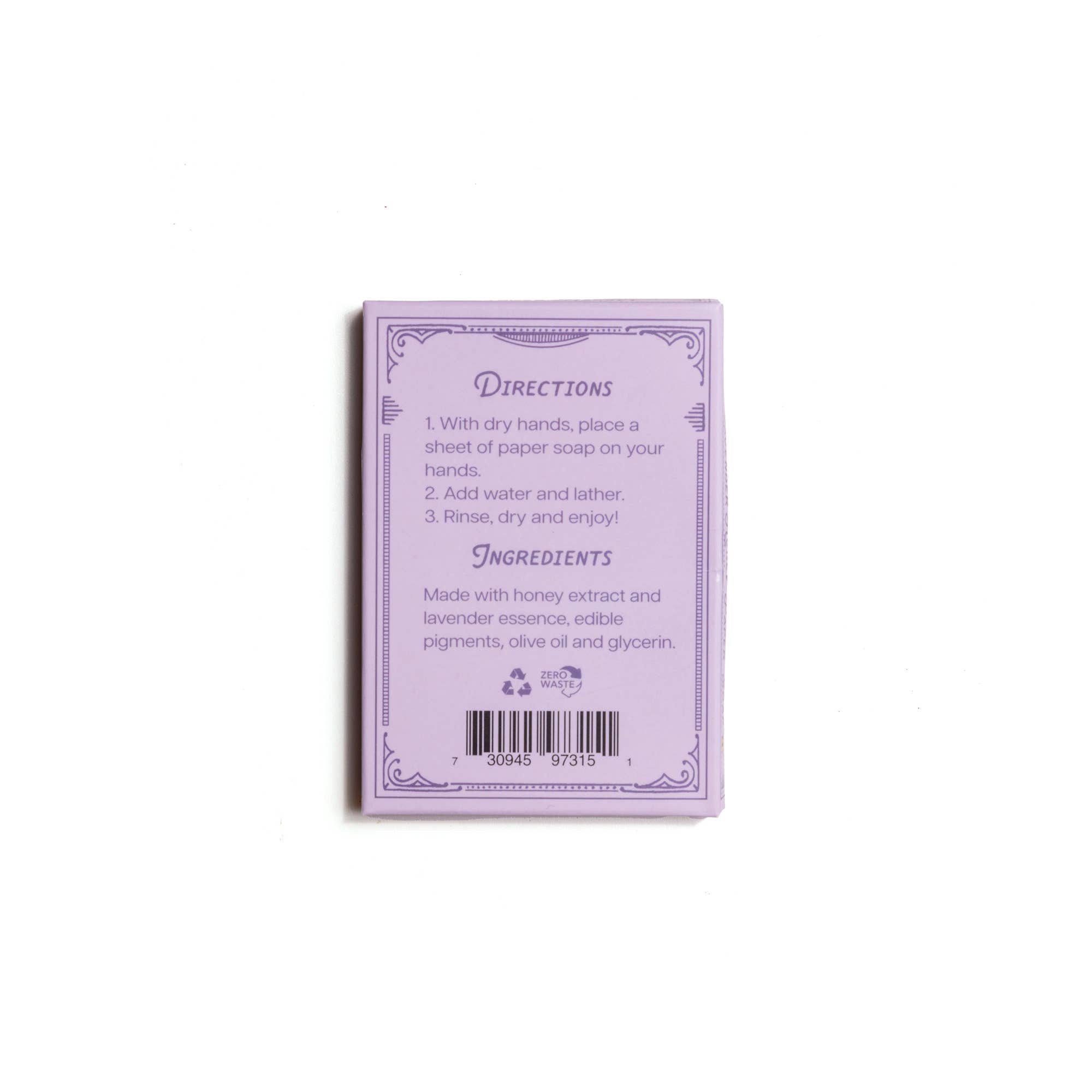 Paper Soap – Lavender Honey Scent, Travel Size, 50 Sheets - Gather Goods Co.
