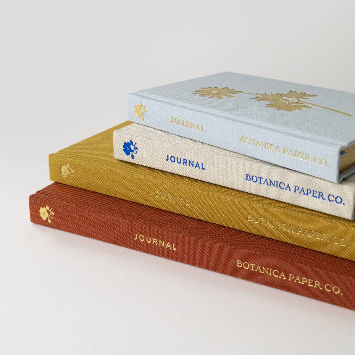 BLUE FLORA | MINI LINEN BOUND JOURNAL - Gather Goods Co.