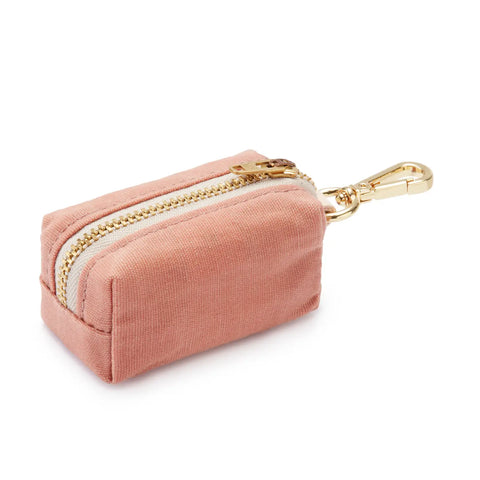 Waxed Canvas Poop Bag Dispenser in Dusty Rose