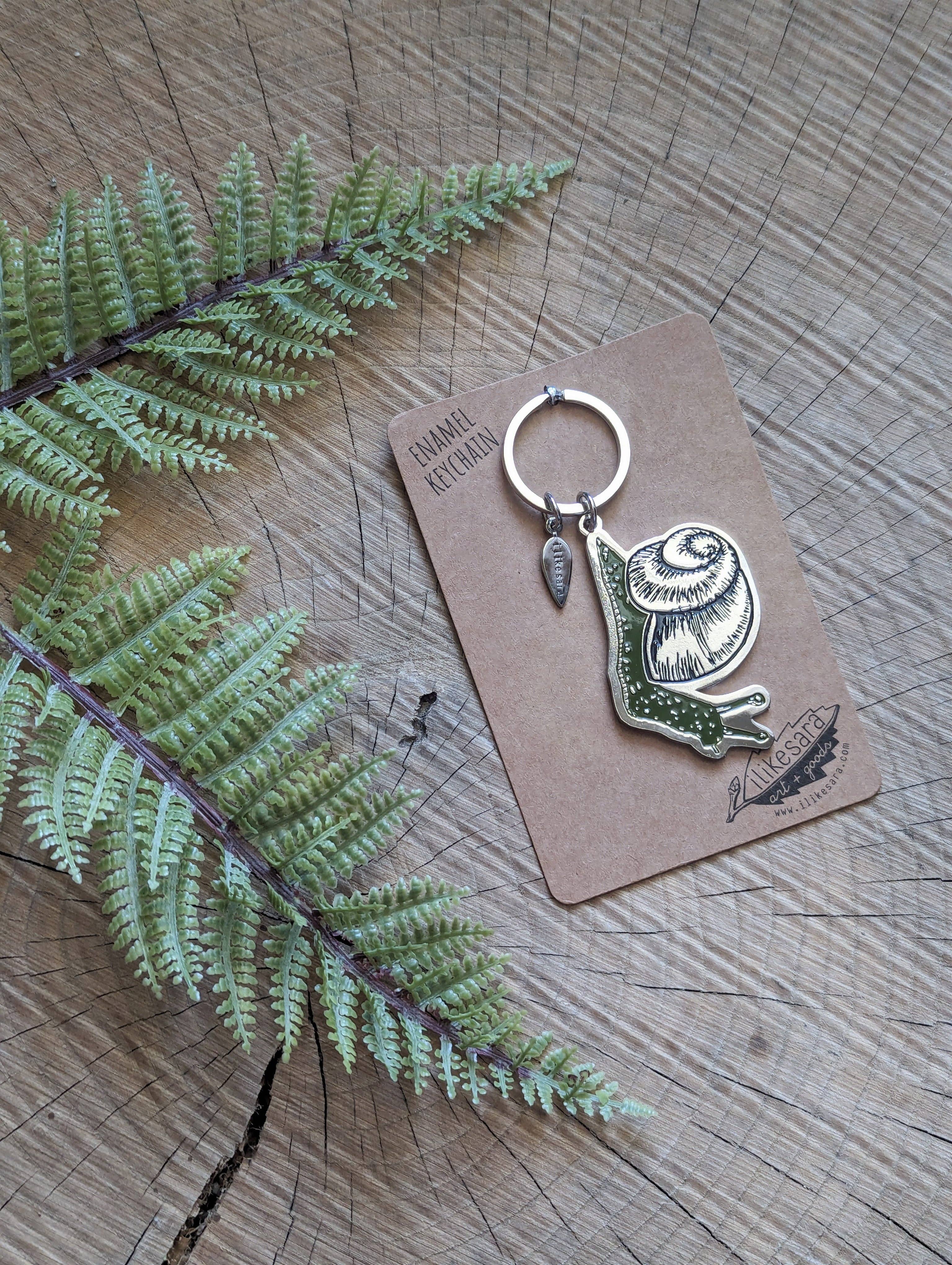 Snail Keychain, Purse Charm, Metal enamel - Gather Goods Co.