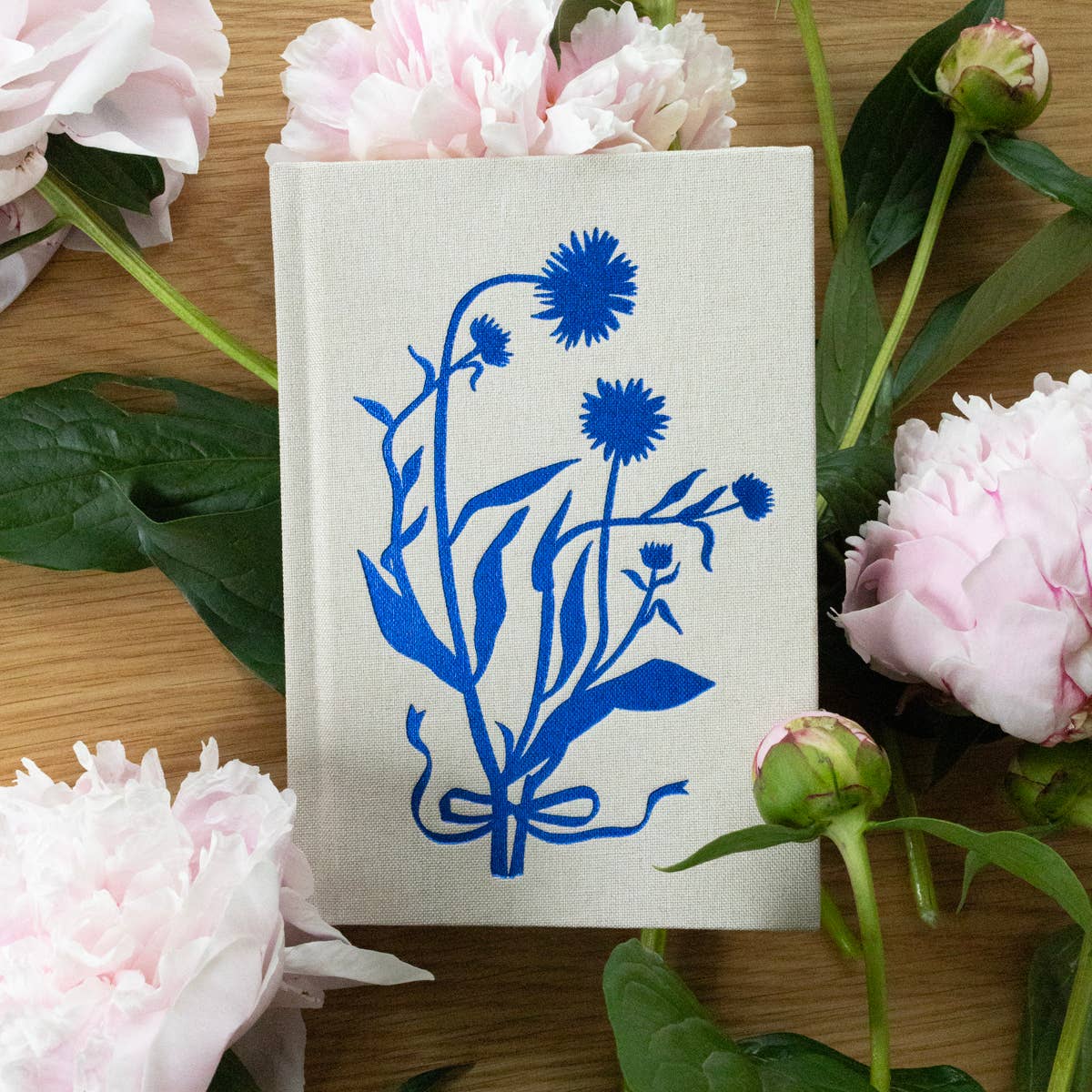 BLUE FLORA | MINI LINEN BOUND JOURNAL - Gather Goods Co.