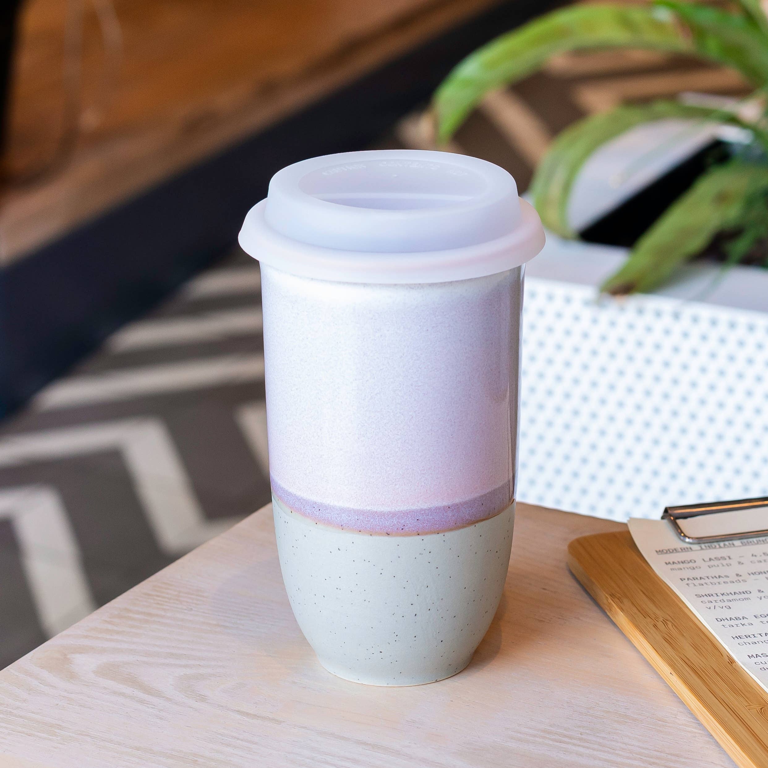 Horizon Ceramic Travel Mug – 16oz with Lid & Sleeve - Gather Goods Co.