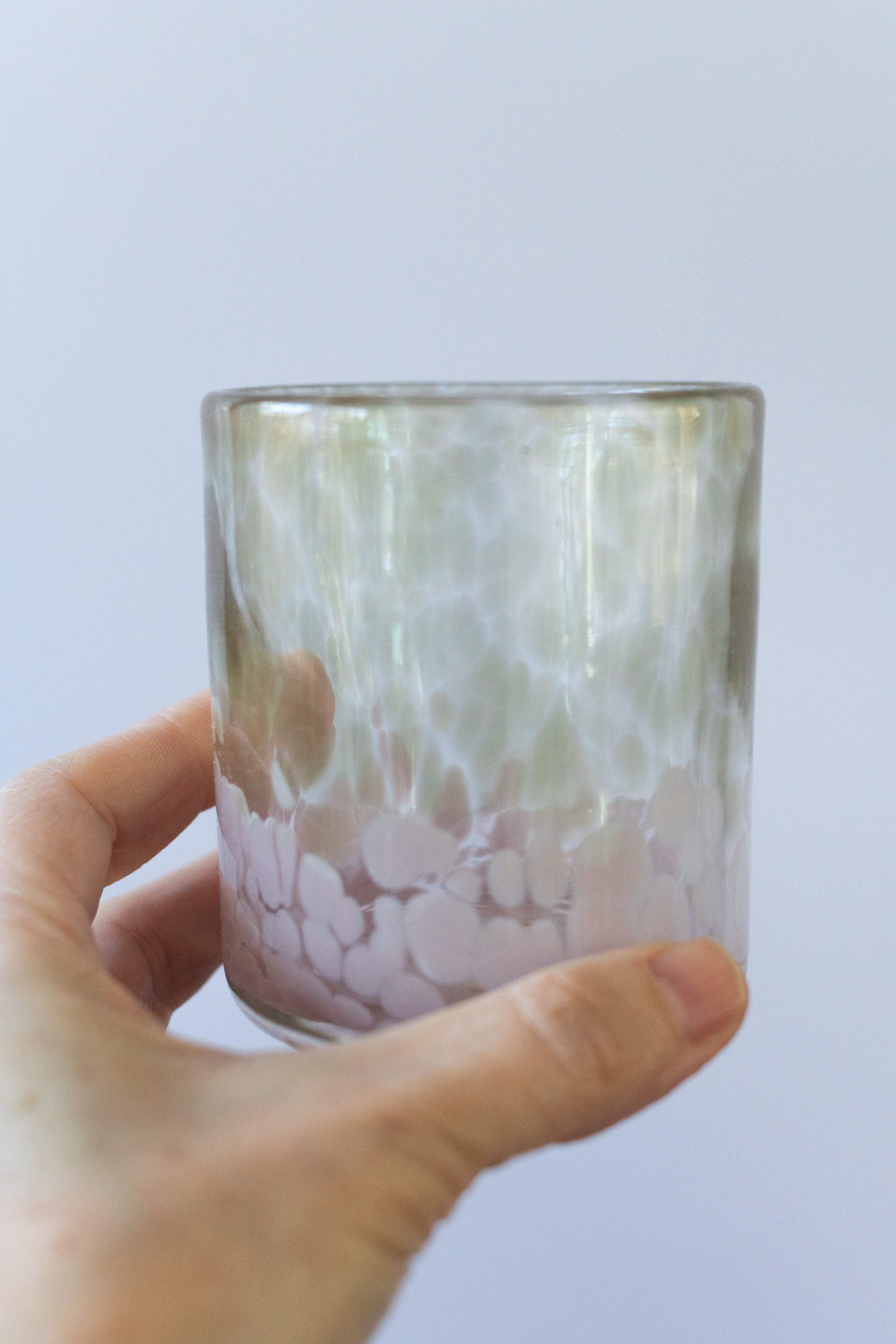 White Frosted Spotted Drinking Glass - Gather Goods Co.