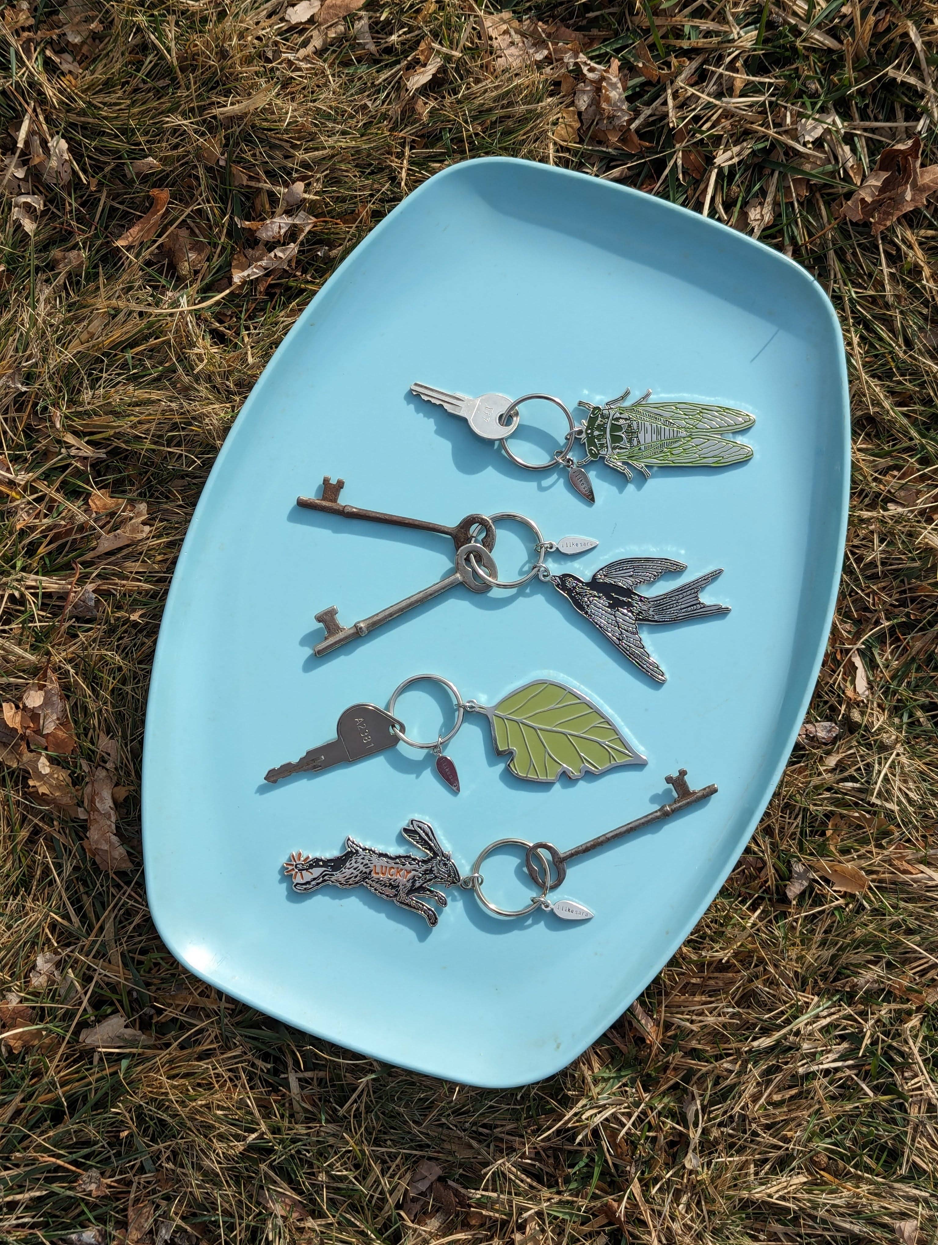 Bird Keychain, Purse Charm, Metal enamel - Gather Goods Co.