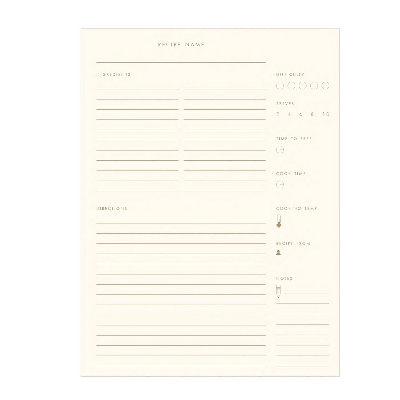 Only The Best Striped Recipe Book - Gather Goods Co.