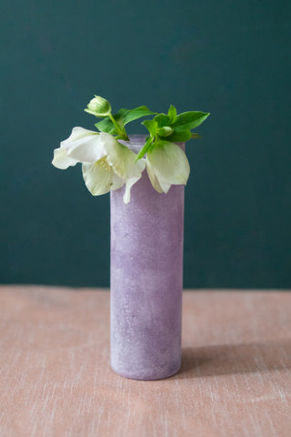 Lilac Glass Vase with Frosted Texture