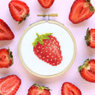 Strawberry DIY Mini Cross Stitch Kit - Gather Goods Co.