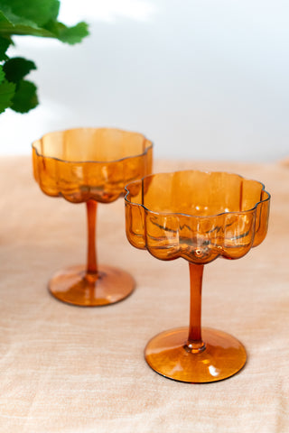 Cocktail Glass in Amber, Champagne & Cocktail Coupe