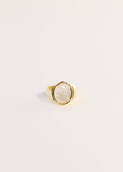 Gold Rings - Mother of Pearl Signet - Gather Goods Co.