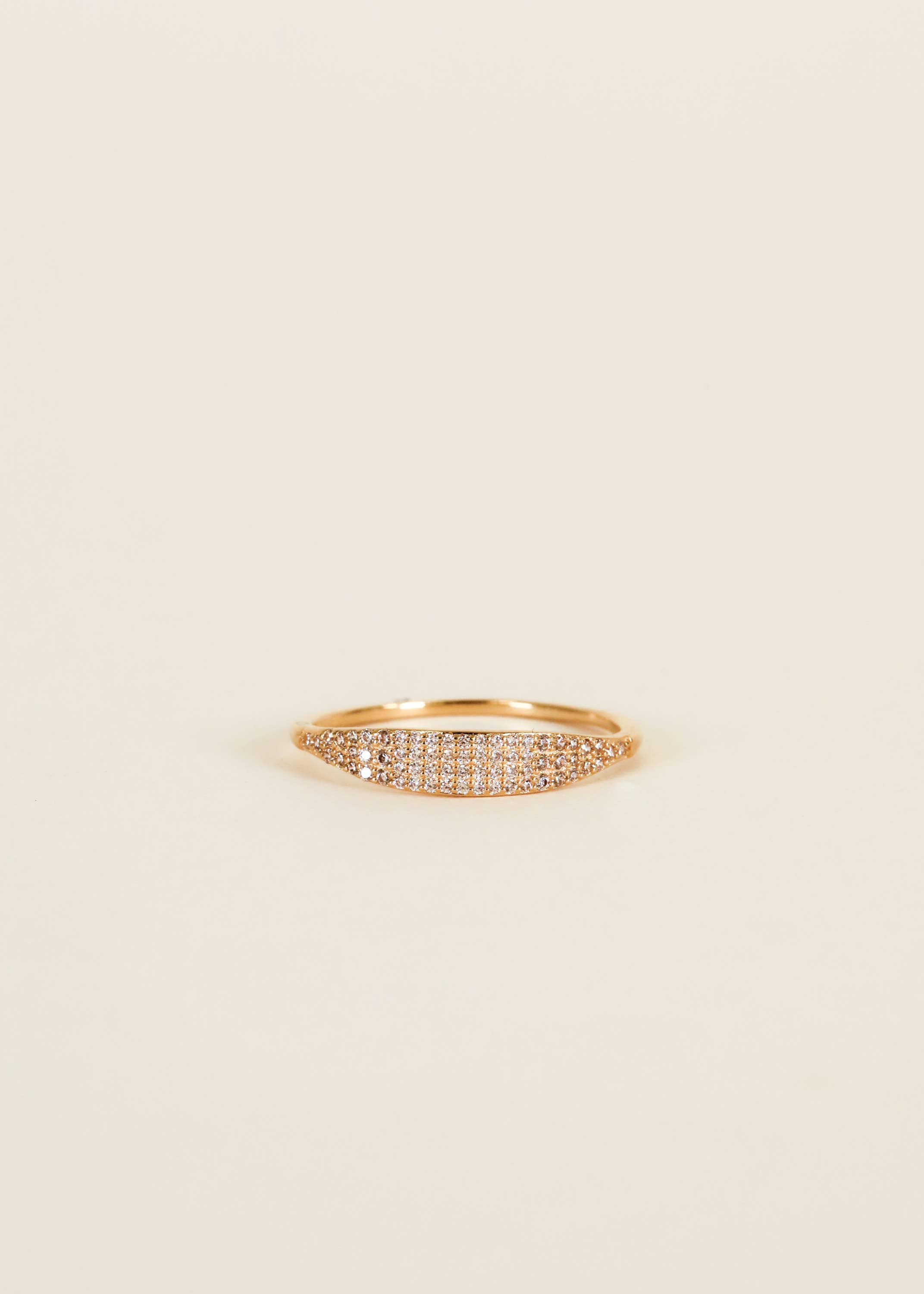 Gold Rings - Tapered Pave - Champagne CZ - Gather Goods Co.