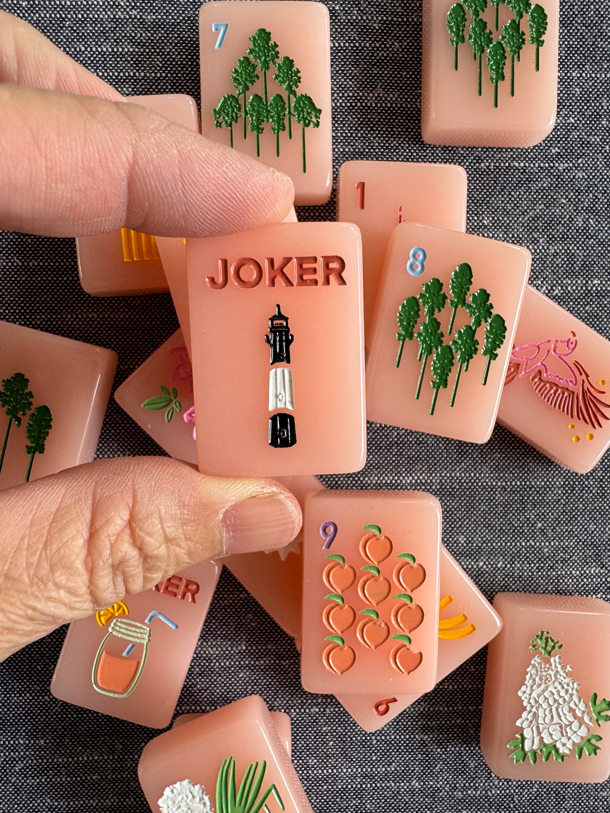 Peach & Pine Mahjong Tiles - Gather Goods Co.