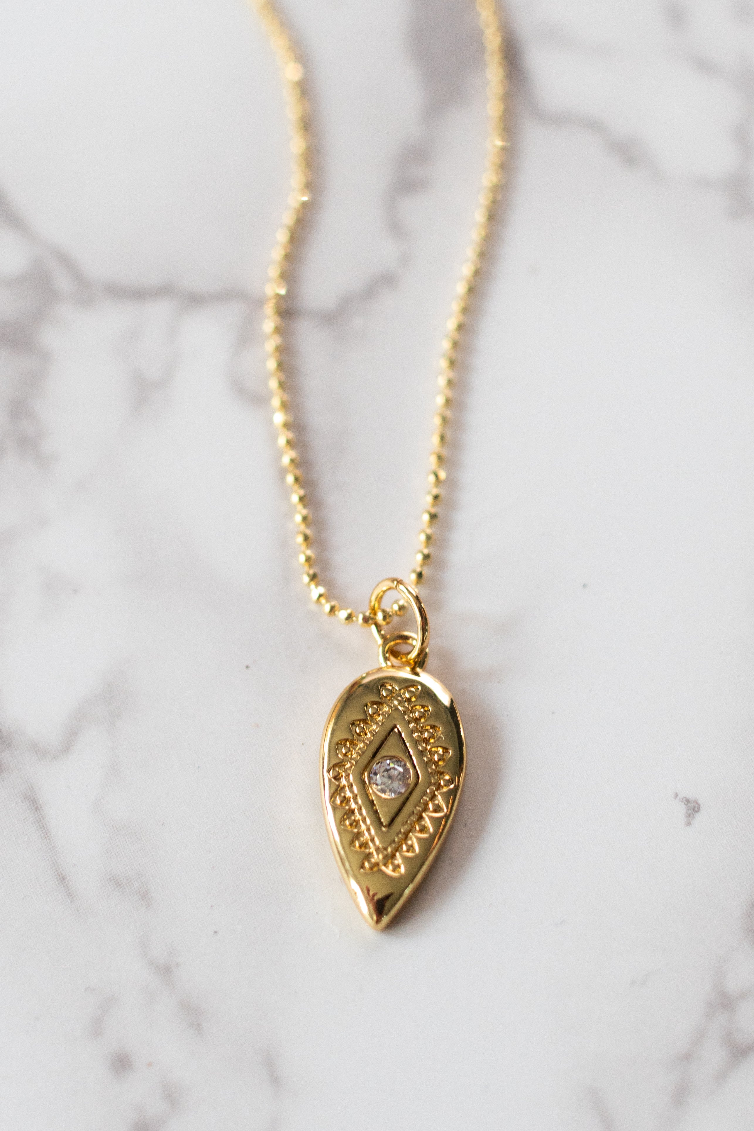 Evil Eye Teardrop Necklace in Gold Vermeil Default Title