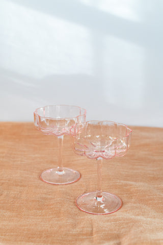 Pink Champagne Coupe Cocktail Glass