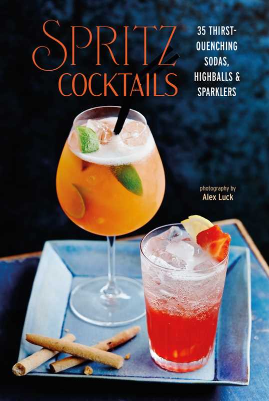Book cover of 'Spritz Cocktails' with two cocktails on a tray against a dark background.