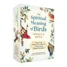 Box for 'The Spiritual Meaning of Birds Oracle Deck' with bird illustrations on a white background