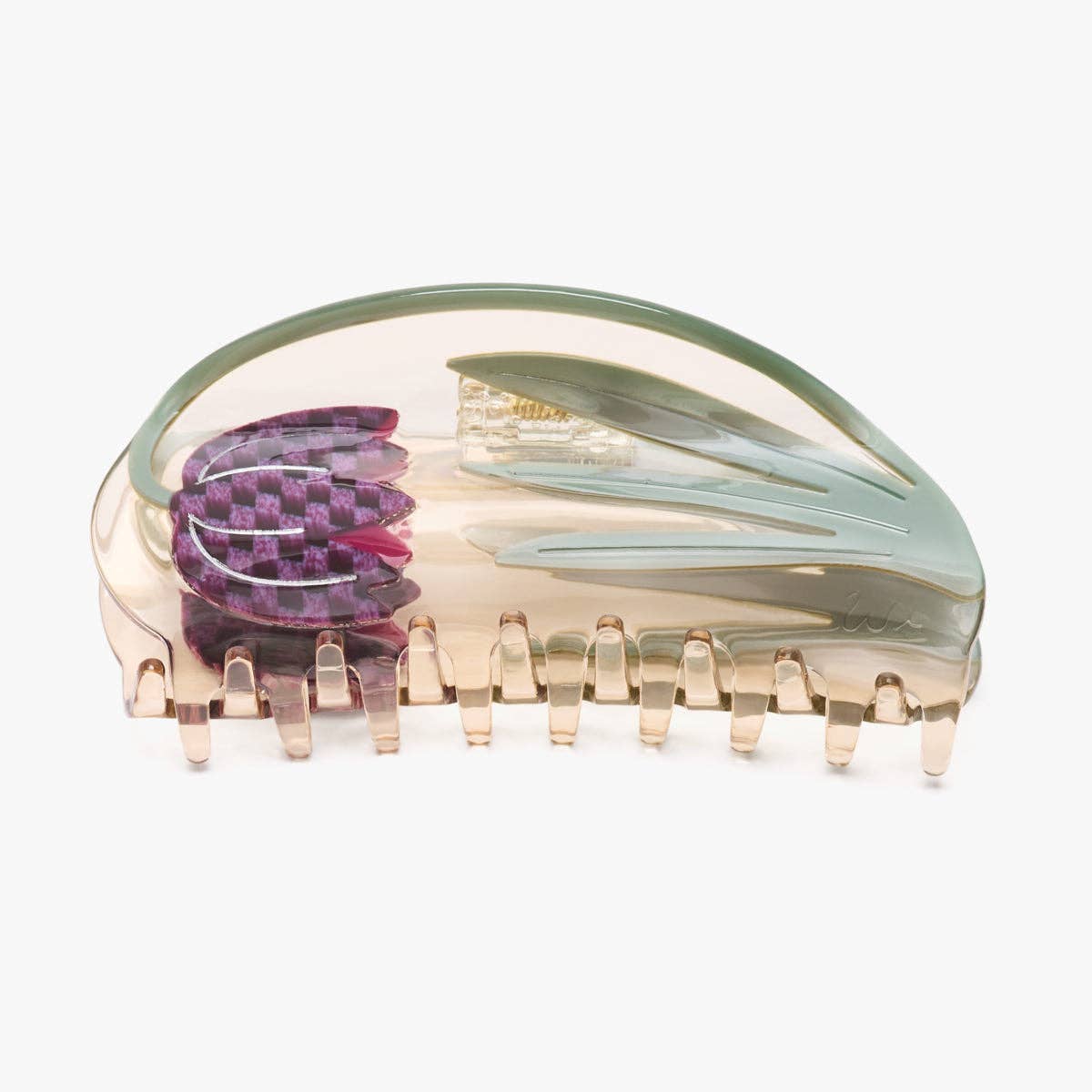 Fritillaria Tulip Checkered Flower Large Acetate Claw Clip - Gather Goods Co.