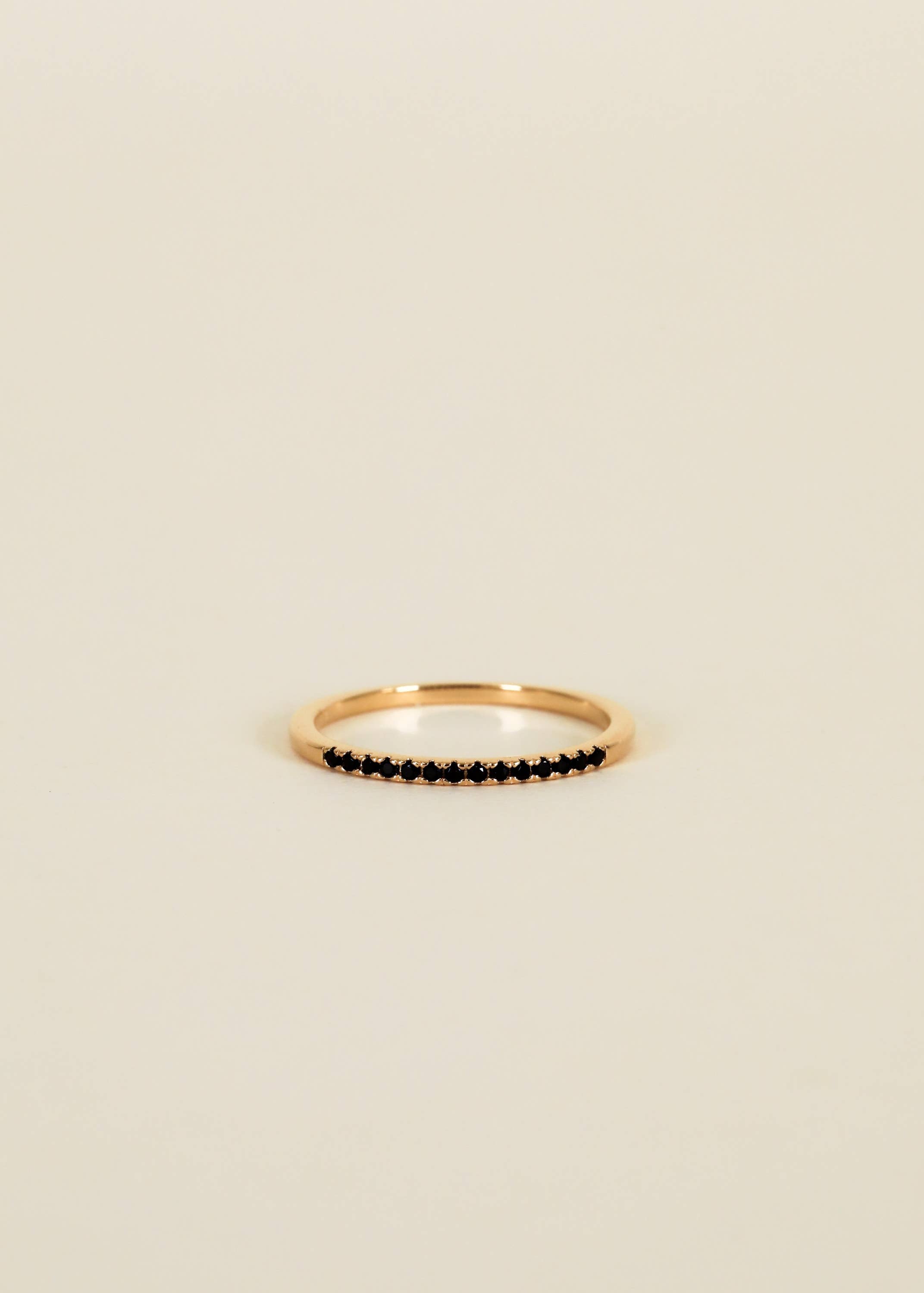 Gold Rings - Half Pave - Black CZ - Gather Goods Co.