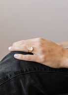 Gold Rings - Mother of Pearl Signet - Gather Goods Co.