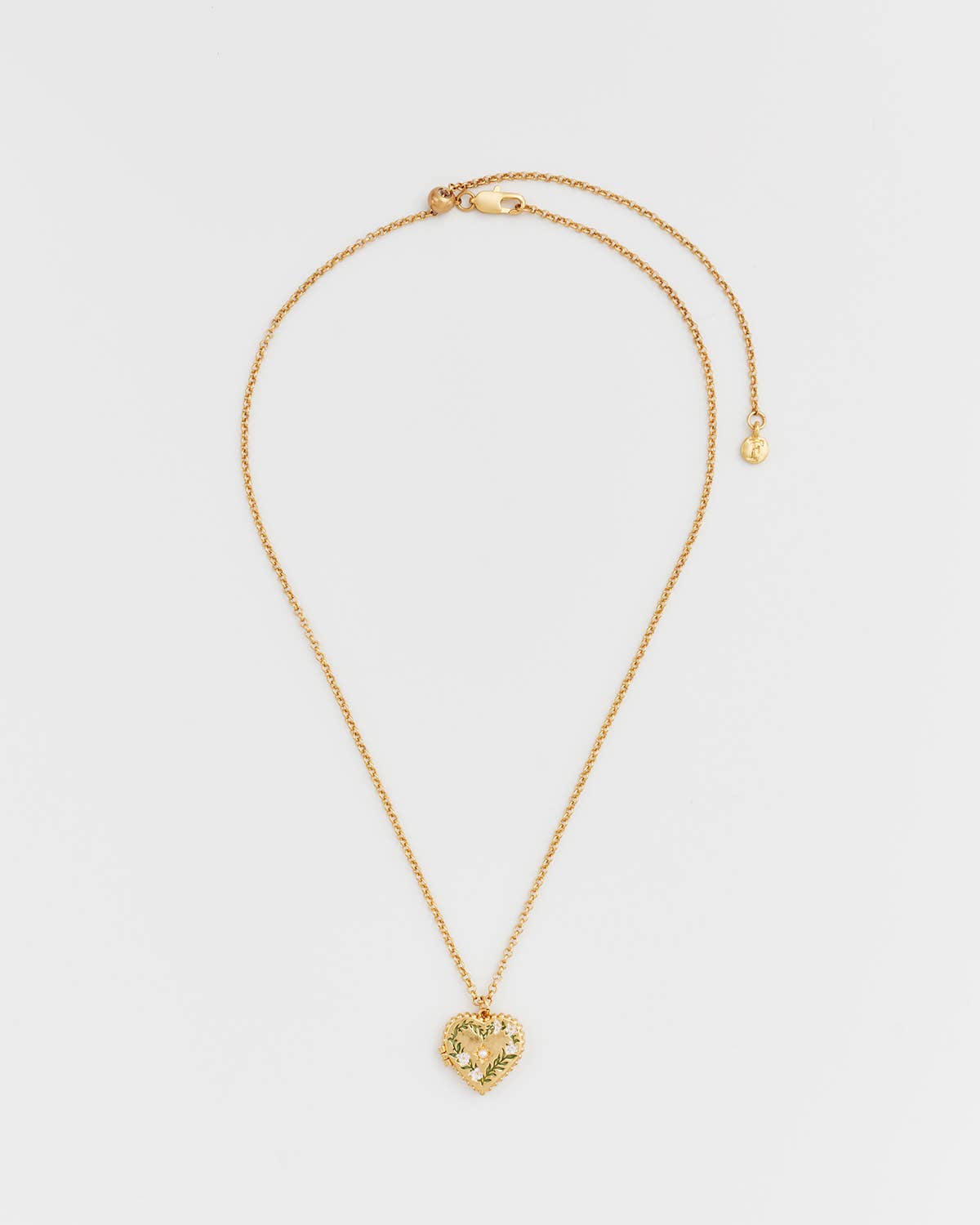 Gaia Lily Heart Locket Necklace - Gather Goods Co.