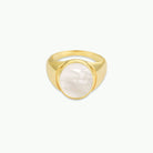 Gold Rings - Mother of Pearl Signet - Gather Goods Co.